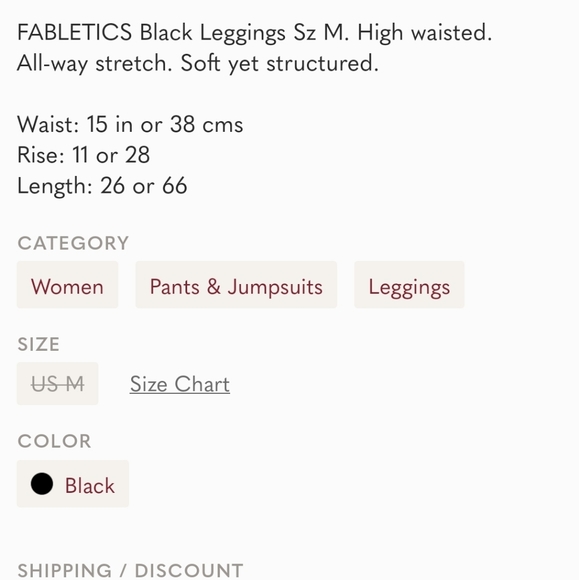 FABLETICS Black Leggings Sz M - Picture 7 of 7